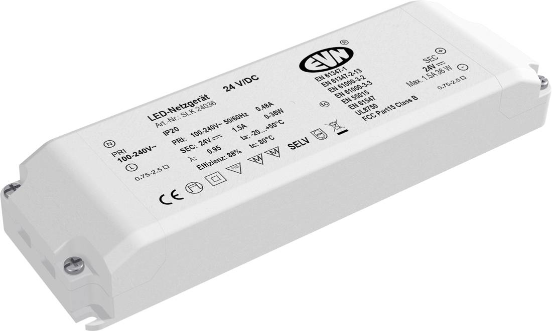 Weiße rechteckige LED-Treiber-Stromversorgung mit der Aufschrift „LED NTR-100