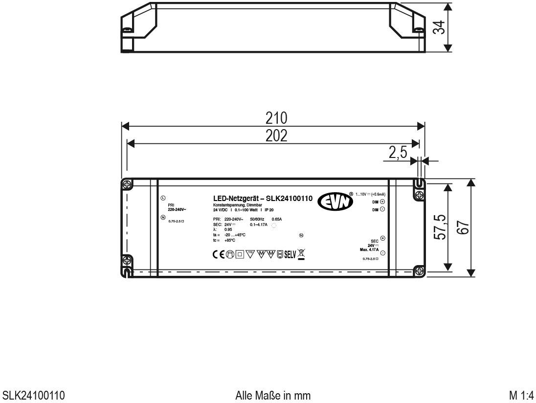 EVN SLK24100110 LED-Trafo Konstantspannung 12 V/DC dimmbar 1St.