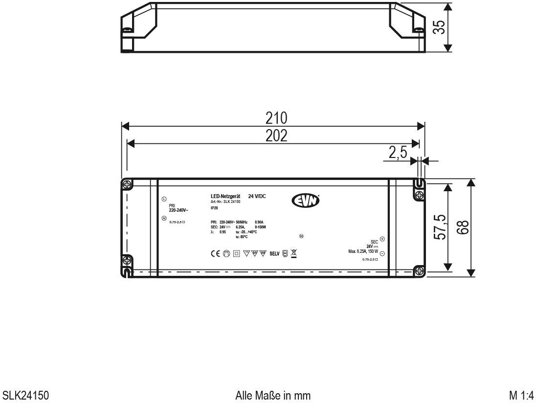 EVN SLK24150 LED-Trafo Konstantspannung 24 V/DC 1St.