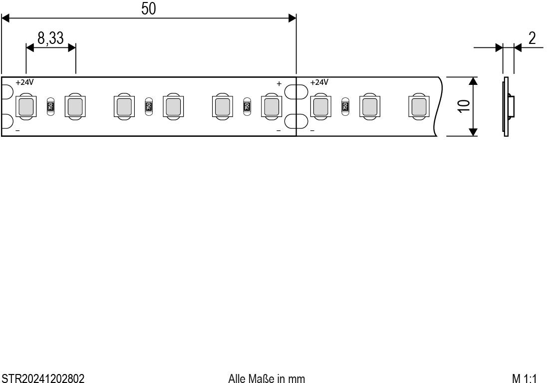 EVN STR20241202802 LED-Streifen EEK: E (A - G) mit offenem Kabelende 24 V 5 m Warmweiß 1 St.