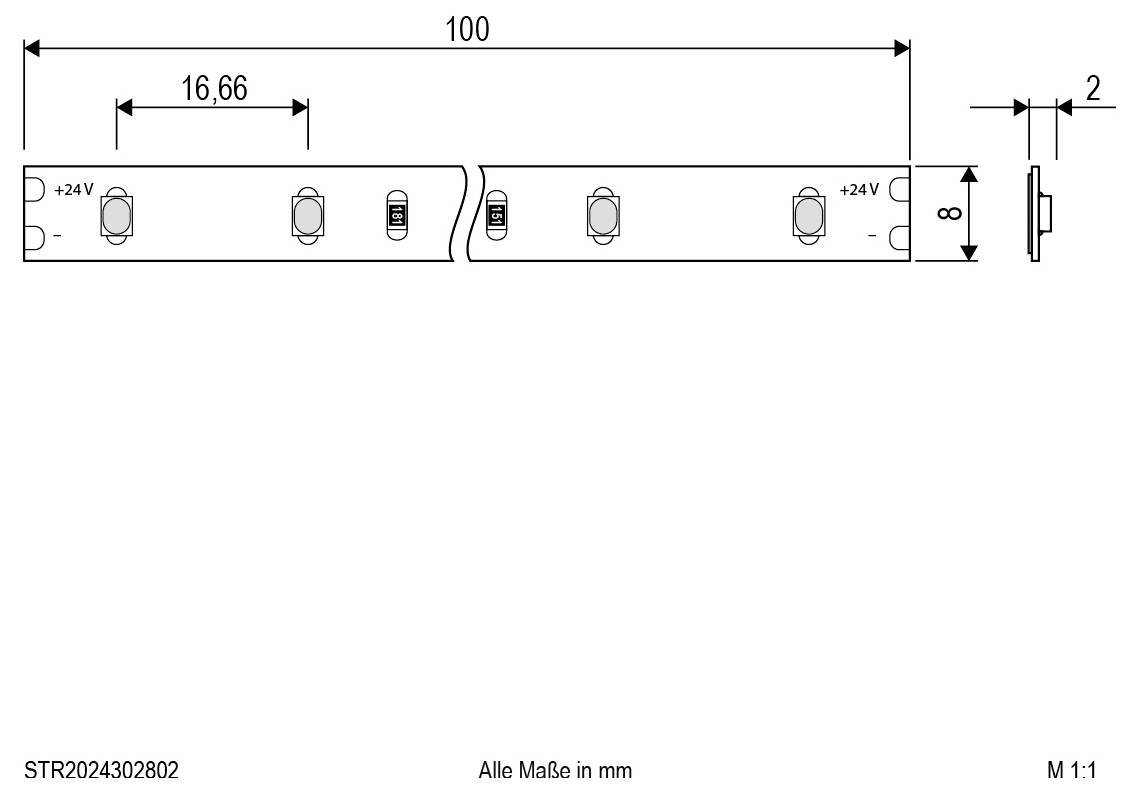 EVN STR2024302802 LED-Streifen EEK: E (A - G) mit offenem Kabelende 24 V 5 m Warmweiß 1 St.