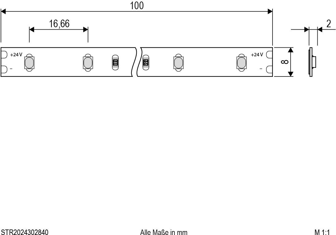 EVN STR2024302840 LED-Streifen EEK: F (A - G) mit offenem Kabelende 24V 5m Neutralweiß 1St.