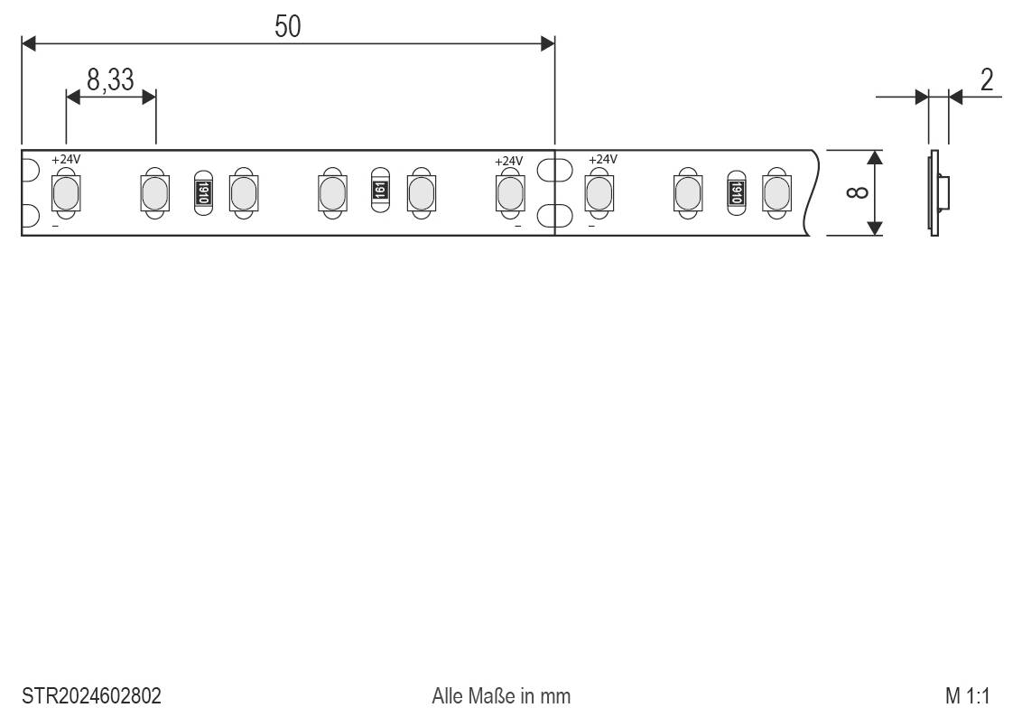 EVN STR2024602802 LED-Streifen EEK: E (A - G) mit offenem Kabelende 24 V 5 m Warmweiß 1 St.