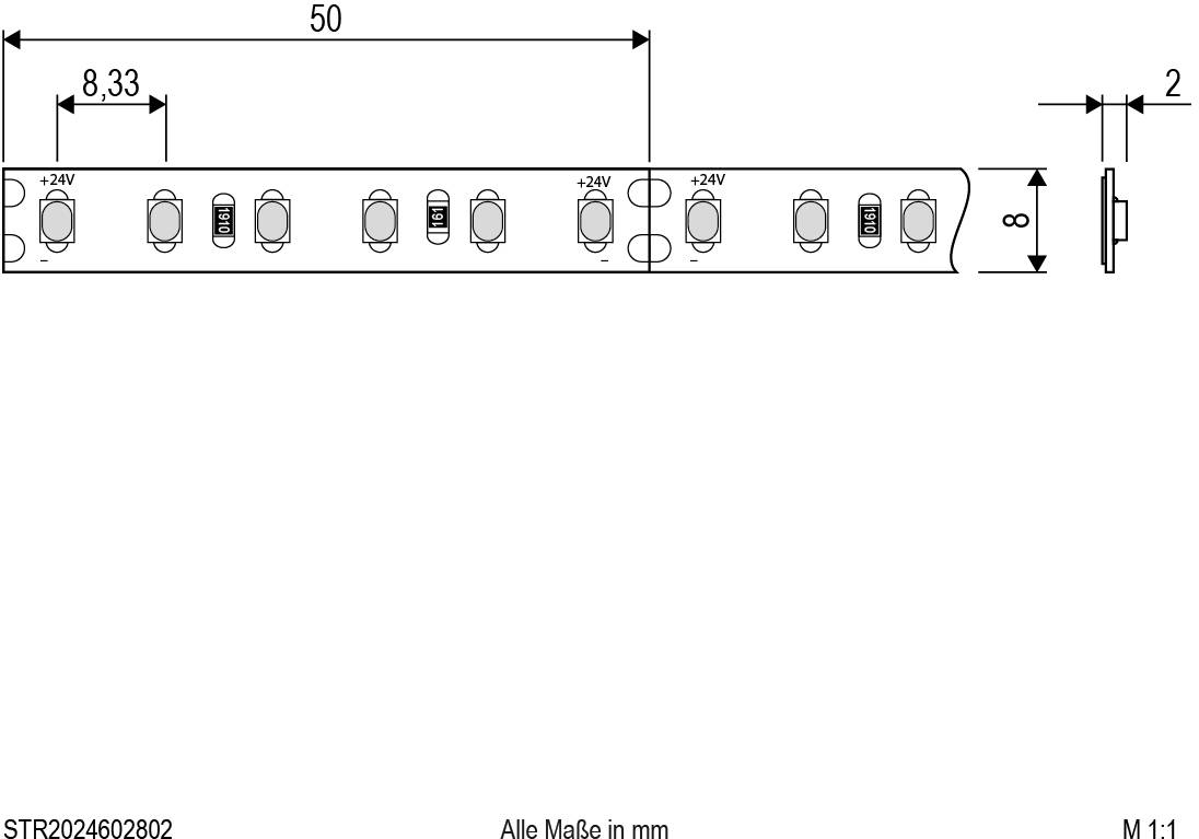 EVN STR2024602802 LED-Streifen EEK: E (A - G) mit offenem Kabelende 24 V 5 m Warmweiß 1 St.