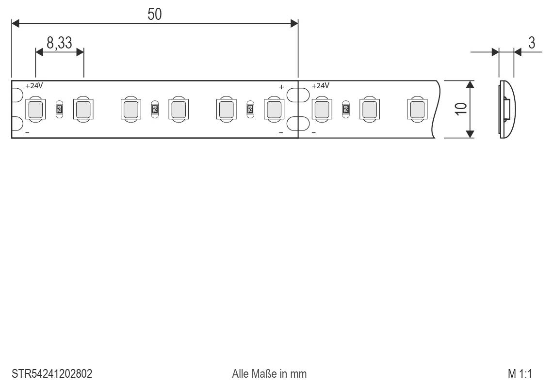 EVN STR54241202802 LED-Streifen EEK: F (A - G) mit offenem Kabelende 24V 5m Warmweiß 1St.