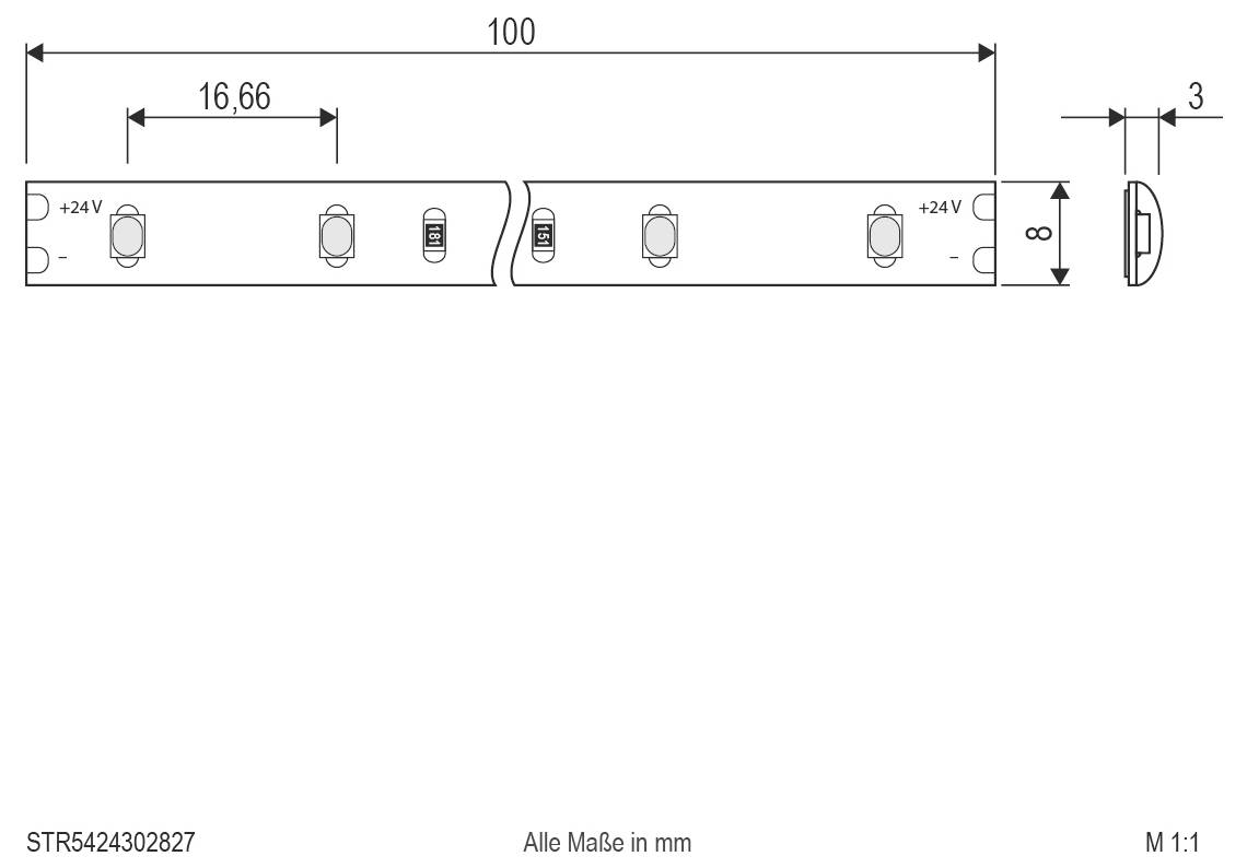Eingelassene Downlight-Leuchte mit schwarzem Reflektor, dargestellt mit ihrem externen LED-Treiber in einem Inset-Kreis.