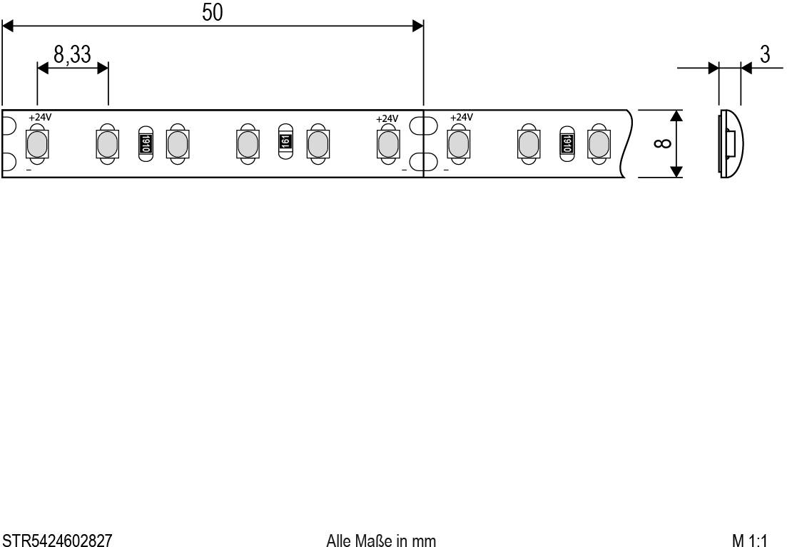 EVN STR5424602827 LED-Streifen EEK: F (A - G) mit offenem Kabelende 24V 5m Warmweiß 1St.