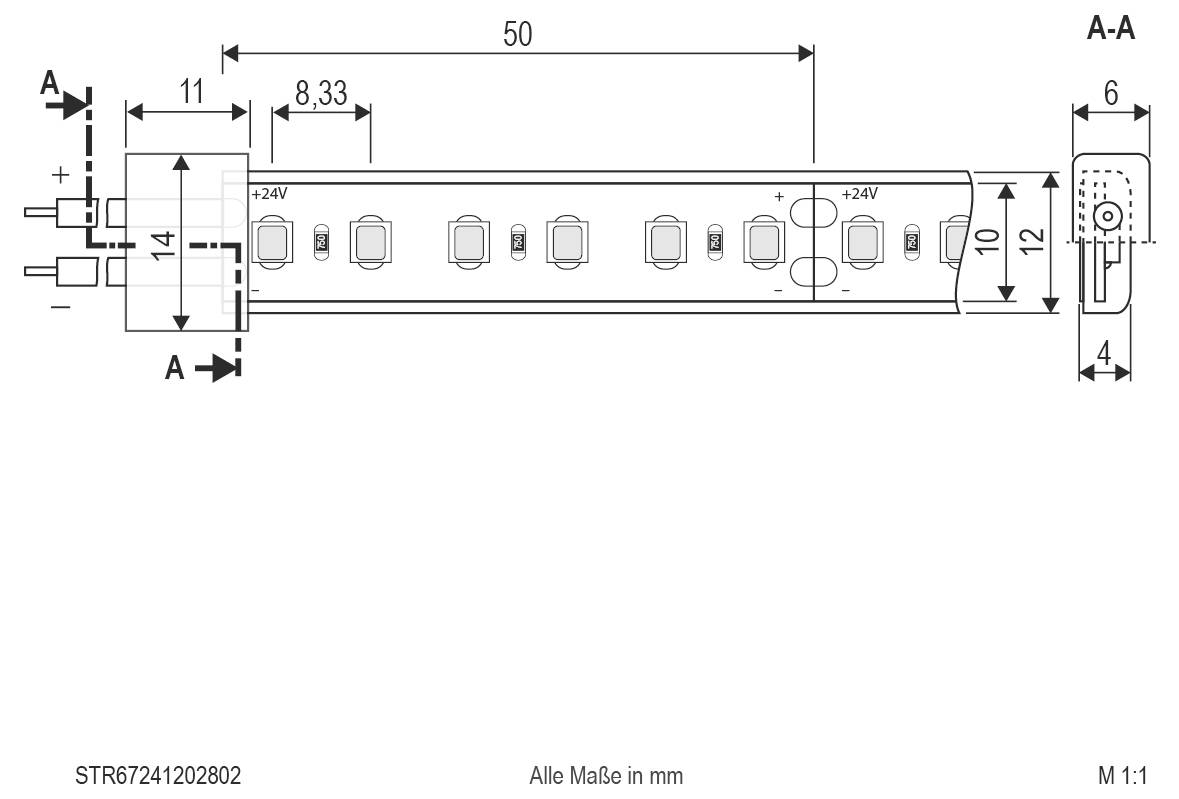 EVN STR67241202802 LED-Streifen EEK: G (A - G) mit offenem Kabelende 24V 5m Warmweiß 1St.