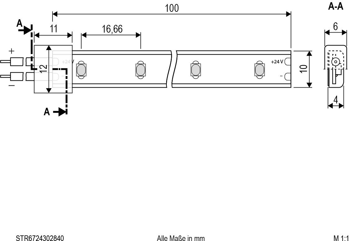 EVN STR6724302840 LED-Streifen EEK: F (A - G) mit offenem Kabelende 24V 5m Neutralweiß 1St.