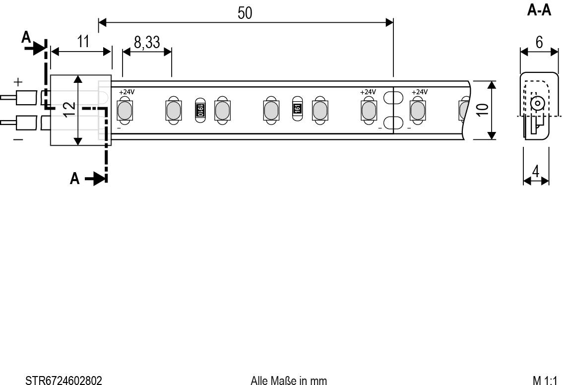 EVN STR6724602802 LED-Streifen EEK: F (A - G) mit offenem Kabelende 24V 5m Warmweiß 1St.
