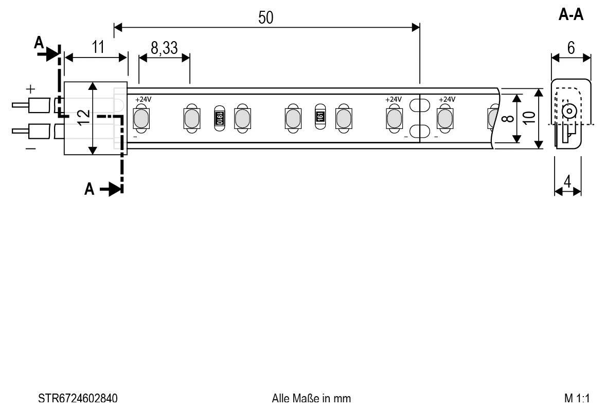 EVN STR6724602840 LED-Streifen EEK: F (A - G) mit offenem Kabelende 24V 5m Neutralweiß 1St.