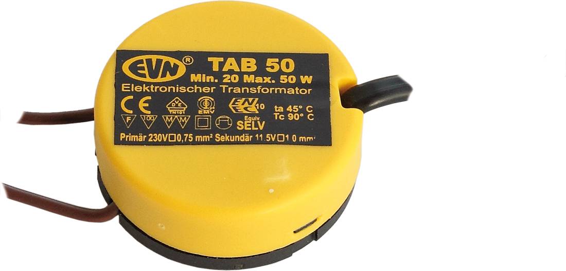 EVN TAB 50 Halogen Transformator 12 V 20 - 50 W dimmbar mit Phasenanschnittdimmer