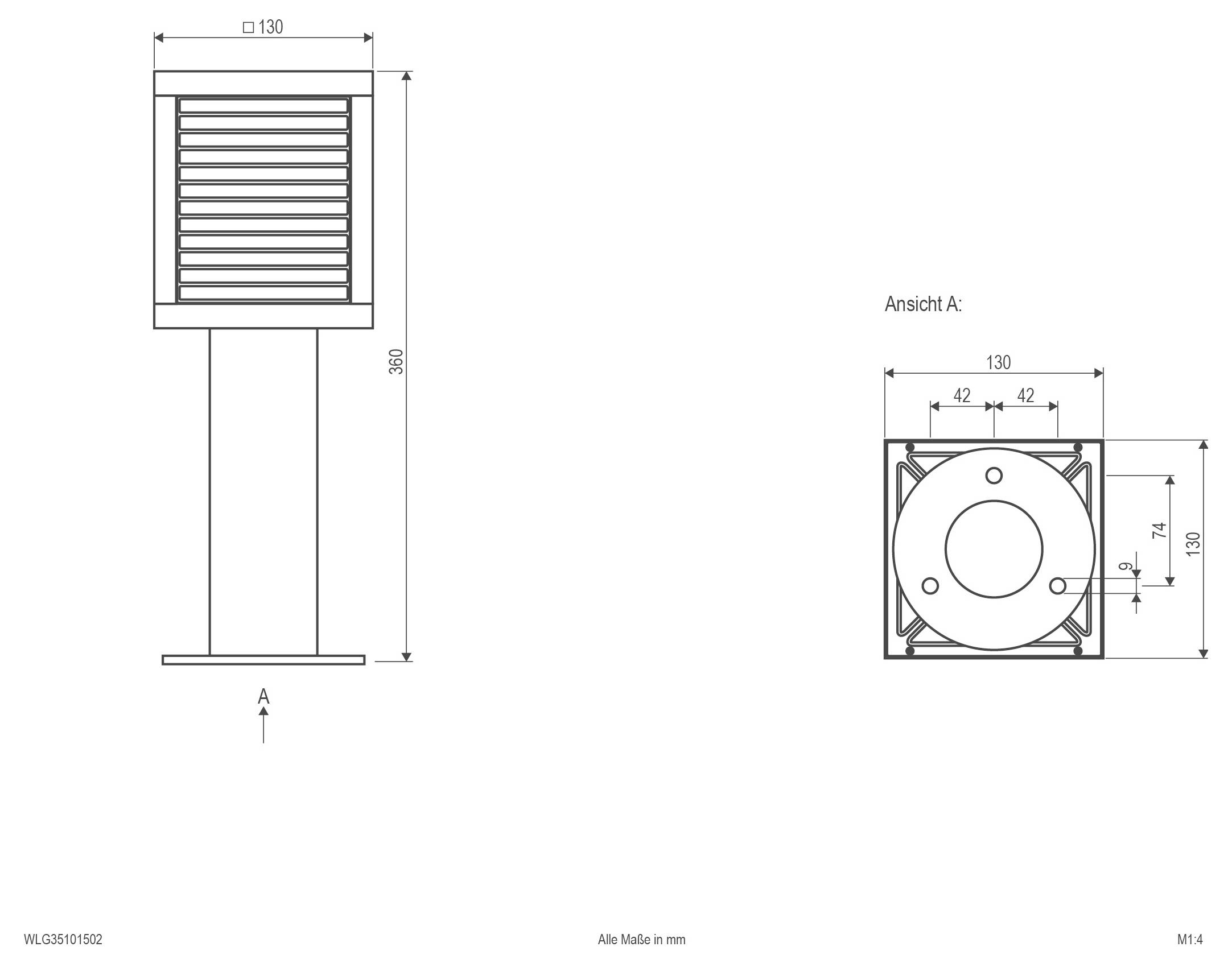 EVN WLG35101502 WLG35101502 LED-Außenstandleuchte 10W Anthrazit