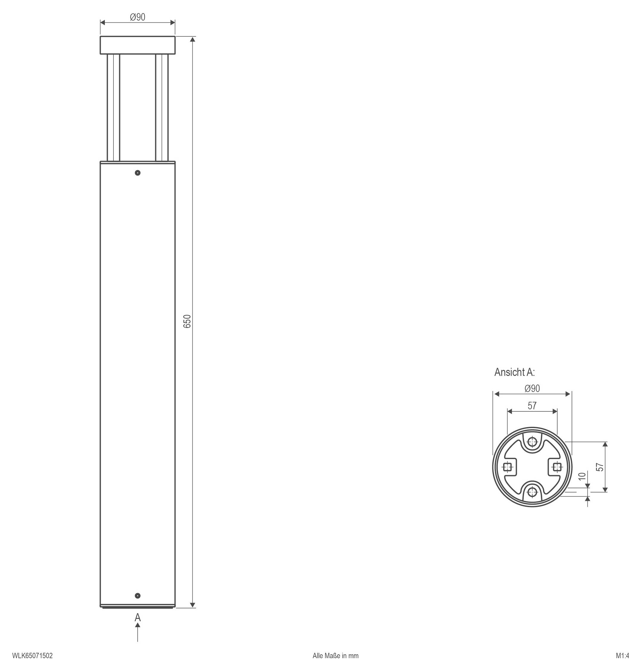 EVN WLK65071502 WLK65071502 LED-Außenstandleuchte 7 W Anthrazit