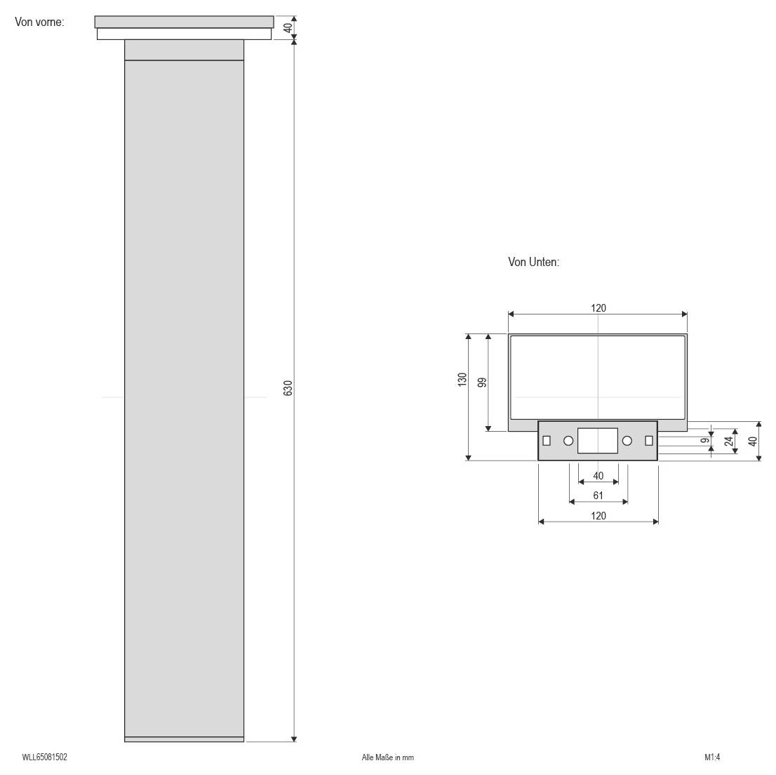 EVN WLL65081502 WLL65081502 LED-Außenstandleuchte 8W Anthrazit