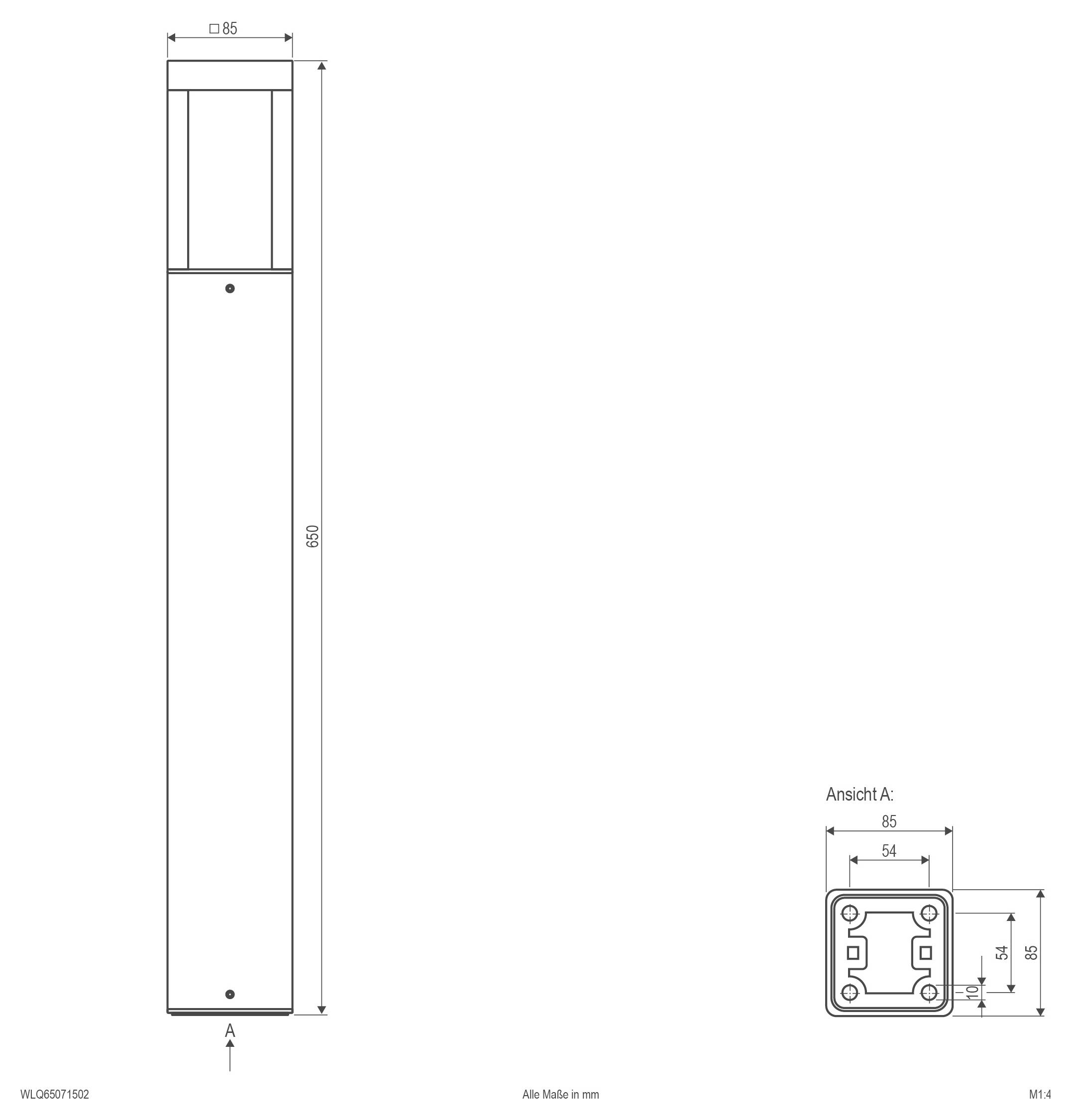 EVN WLQ65071502 WLQ65071502 LED-Außenstandleuchte 7 W Anthrazit