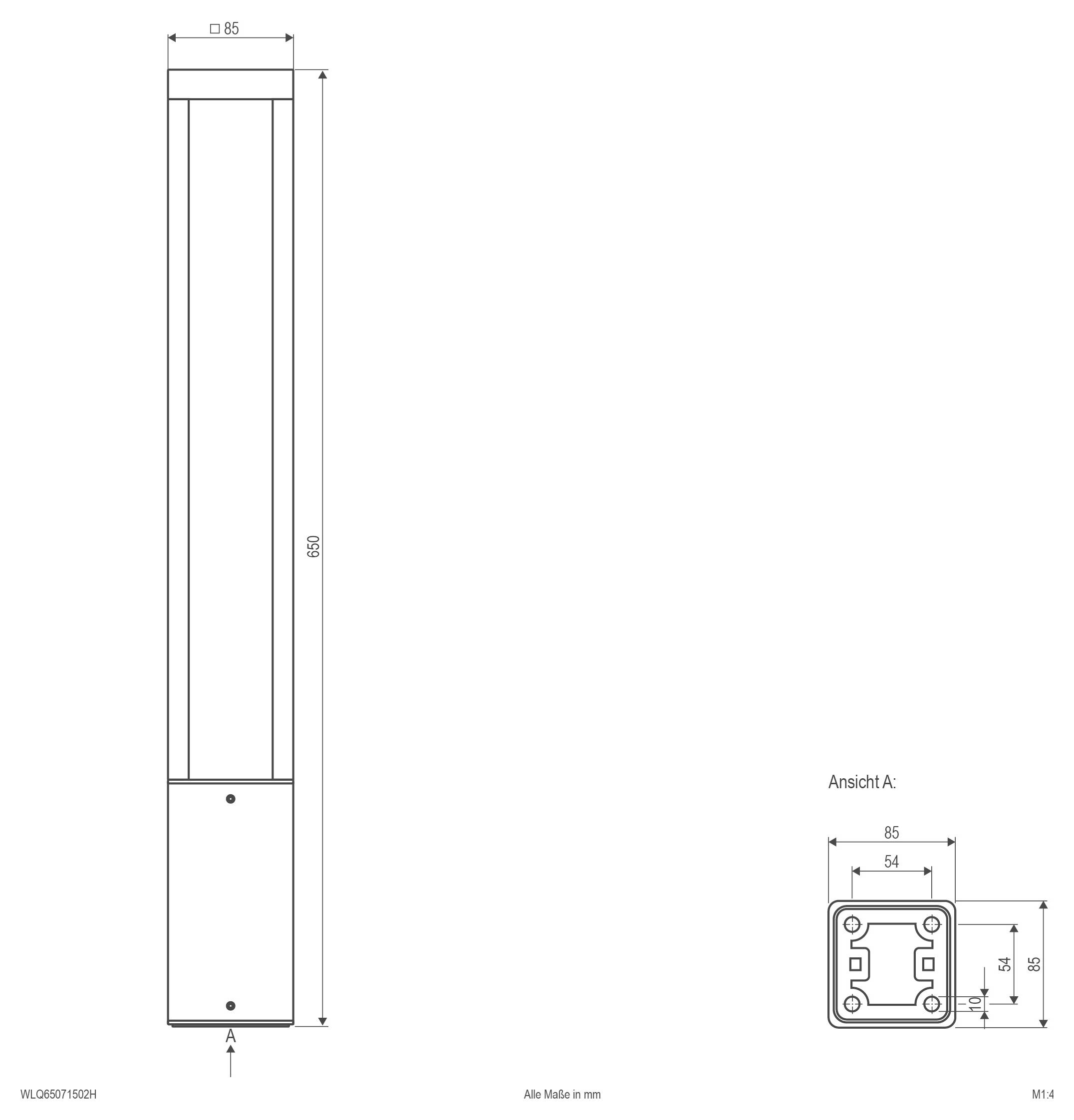 EVN WLQ65071502H WLQ65071502H LED-Außenstandleuchte 7W Anthrazit
