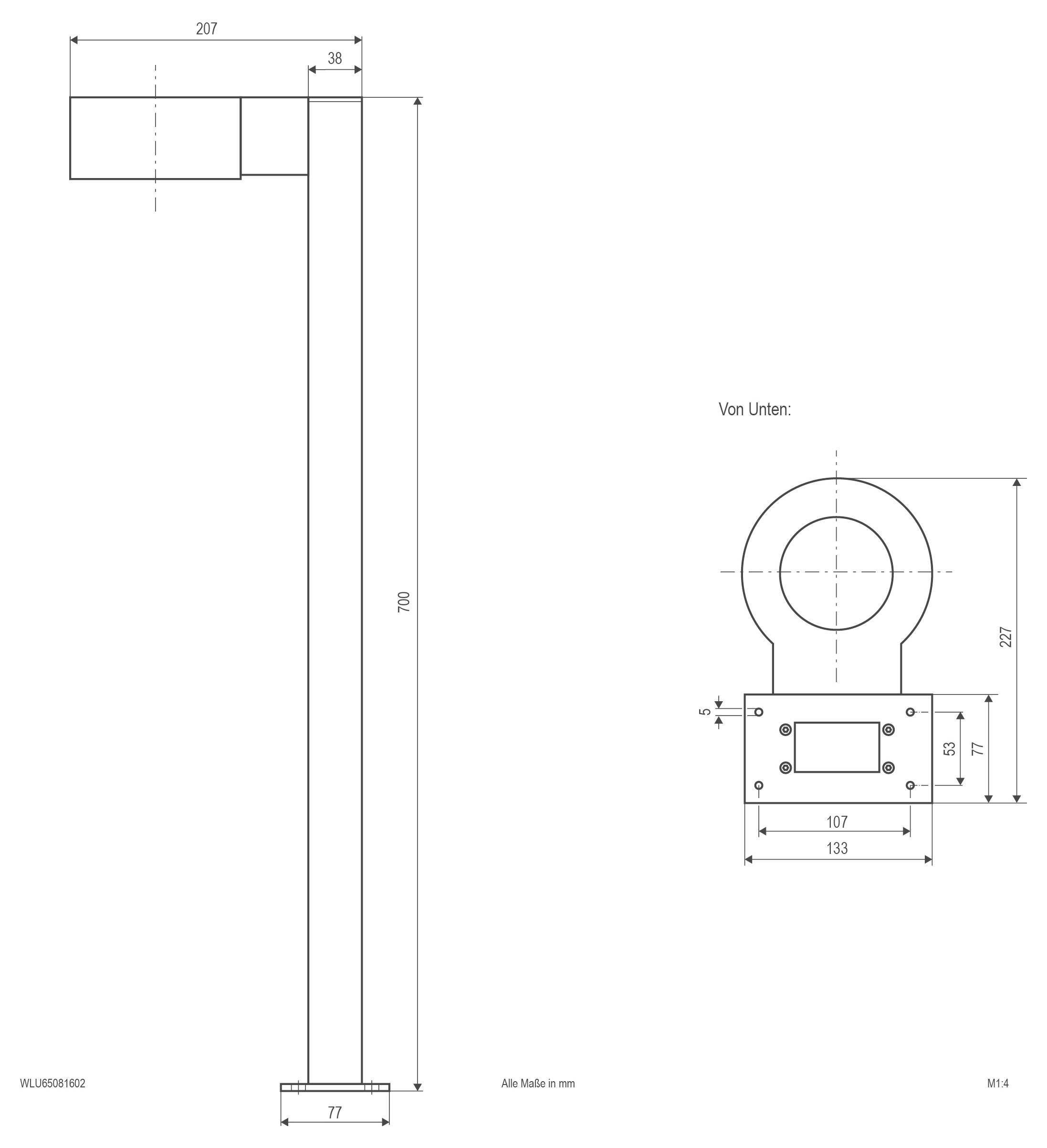 EVN WLU65081602 WLU65081602 LED-Außenstandleuchte 8W Anthrazit