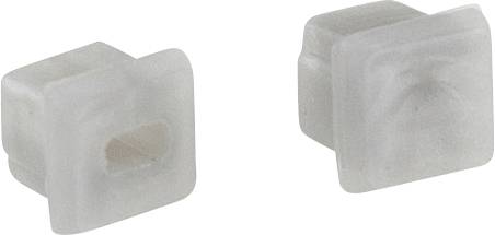 Zwei durchscheinende weiße würfelförmige Objekte nebeneinander dargestellt, jedes mit einer vertieften zentralen Öffnung oder einem ausgehöhlten Bereich.