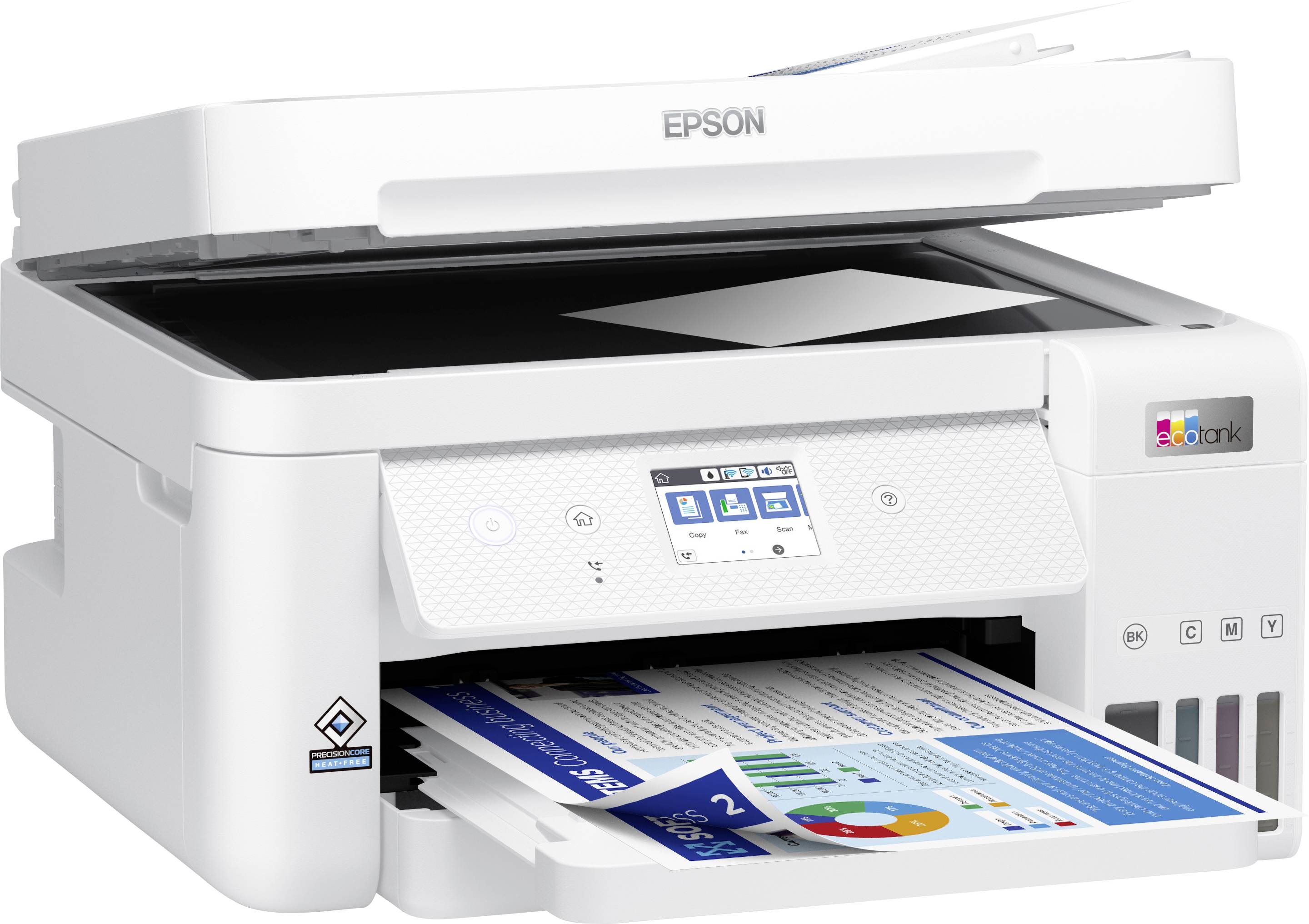 Epson EcoTank ET-4856 Multifunktionsdrucker Tintenstrahl Farbe A4 Drucker, Scanner, Kopierer, Fax ADF, Duplex, LAN, Tintentank-System, USB, WLAN