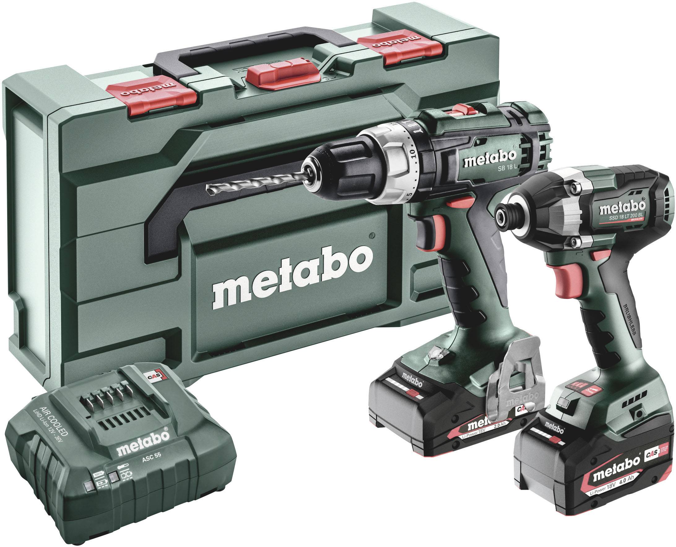 Metabo BSLBL+SSD200LTBL -Akku-Schlagbohrschrauber, Akku-Schlagschrauber inkl. Akku, inkl. Ladegerät