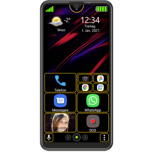 Beafon M6s Senioren-Smartphone 32 GB 15.9 cm (6.26 Zoll) Schwarz Android™ 10 Dual-SIM