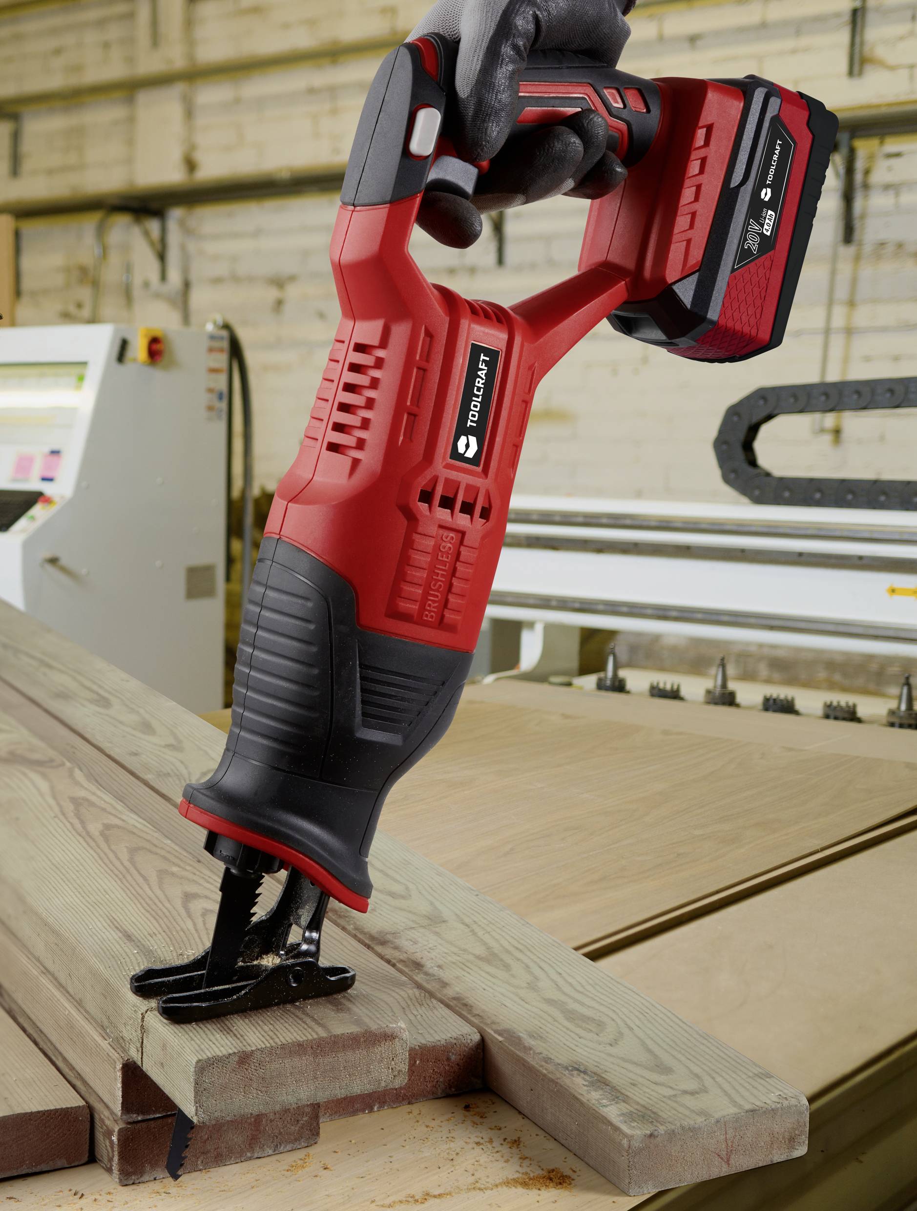 TOOLCRAFT Säbelsäge TO-7453617 bürstenlos, ohne Akku 20V