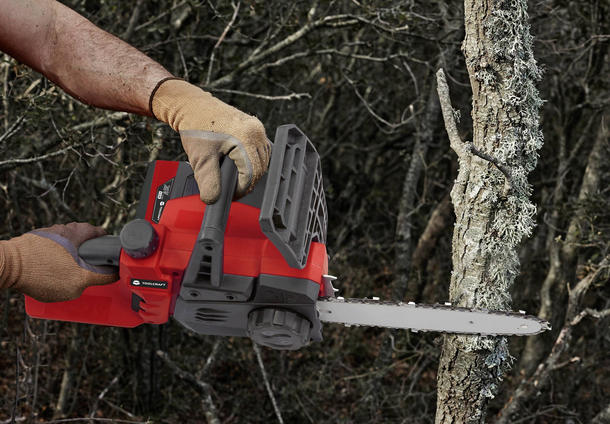 TOOLCRAFT ASK-200 / TAWB-200 Akku Kettensäge ohne Akku Schwertlänge 254mm