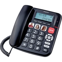 Emporia KFT20 Schnurgebundenes Seniorentelefon Freisprechen, für Hörgeräte kompatibel, Wahlwiederholung Beleuchtetes Display Schwarz Emporia KFT20 Schnurgebundenes Seniorentelefon Freisprechen, für Hörgeräte kompatibel, Wahlwiederholung Beleuchtetes Display Schwarz