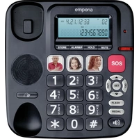 Emporia KFT20 Schnurgebundenes Seniorentelefon Freisprechen, für Hörgeräte kompatibel, Wahlwiederholung Beleuchtetes Display Schwarz Emporia KFT20 Schnurgebundenes Seniorentelefon Freisprechen, für Hörgeräte kompatibel, Wahlwiederholung Beleuchtetes Display Schwarz