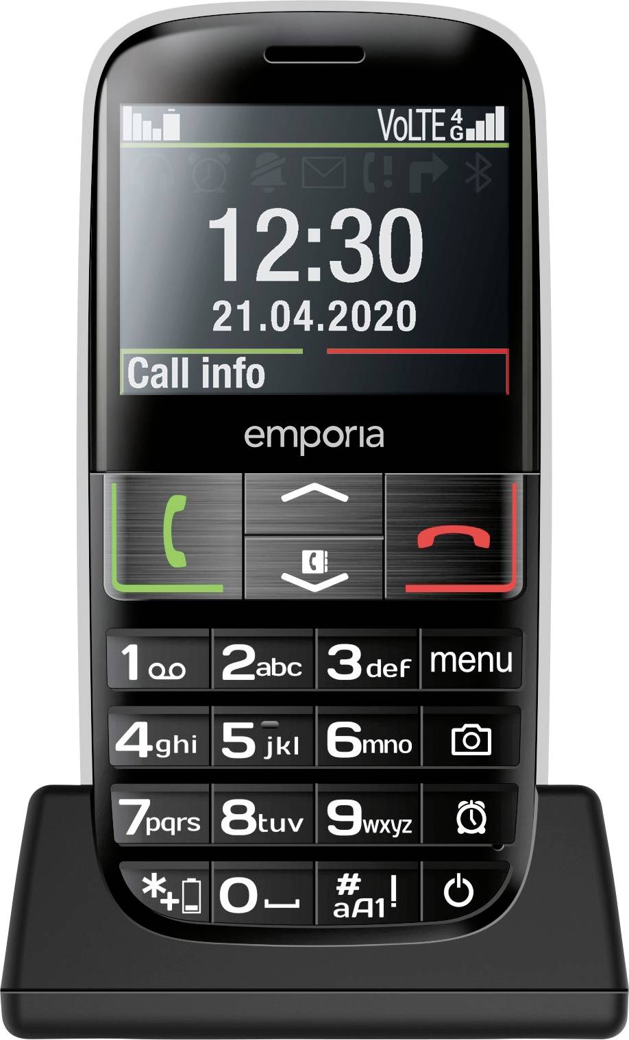 Emporia ACTIVE Senioren-Handy IP54, mit Ladestation, SOS Taste Schwarz