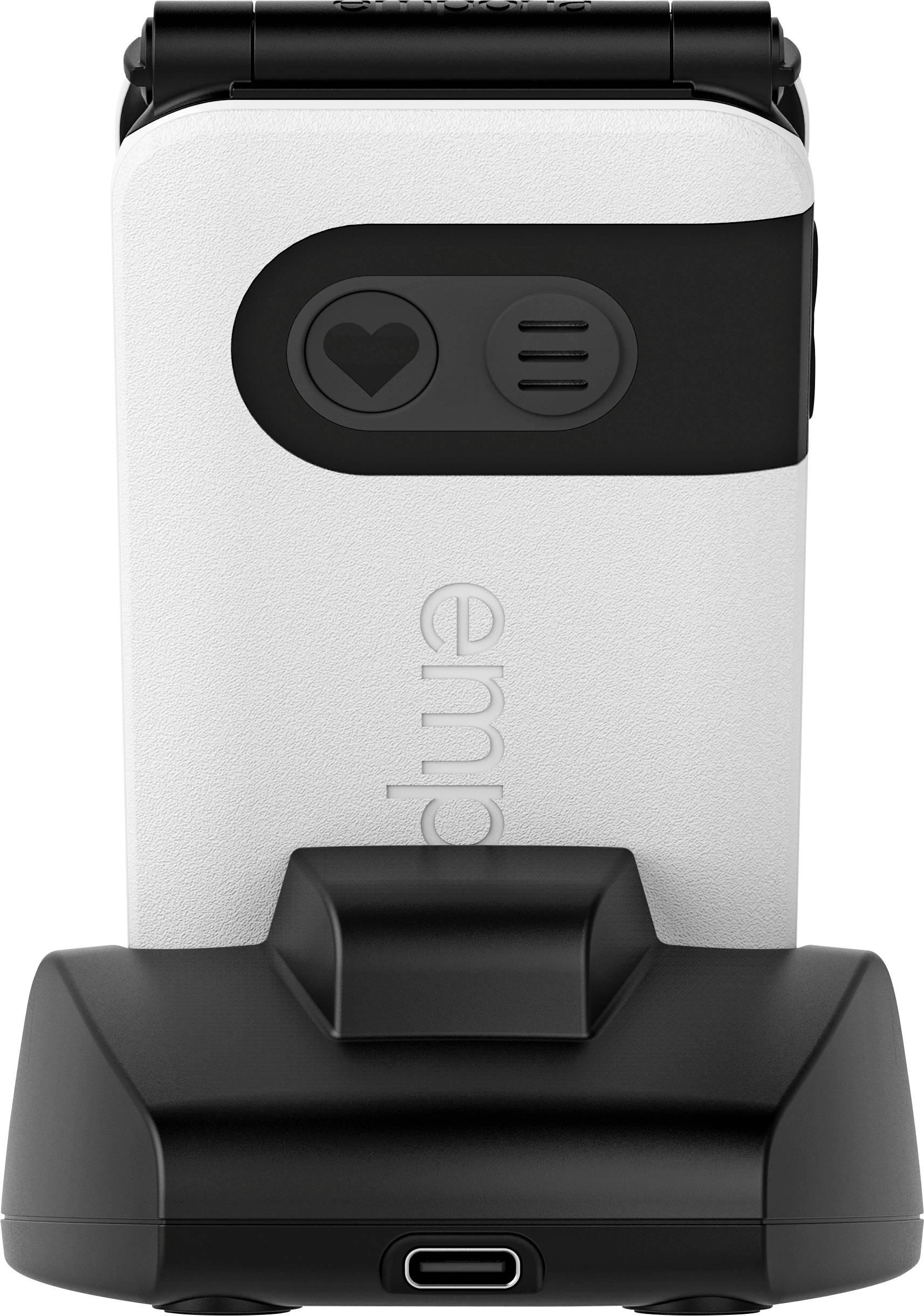 Emporia SIMPLICITYglam Senioren-Klapp-Handy IP54, mit Ladestation, SOS Taste, Spritzwassergeschützt Weiß