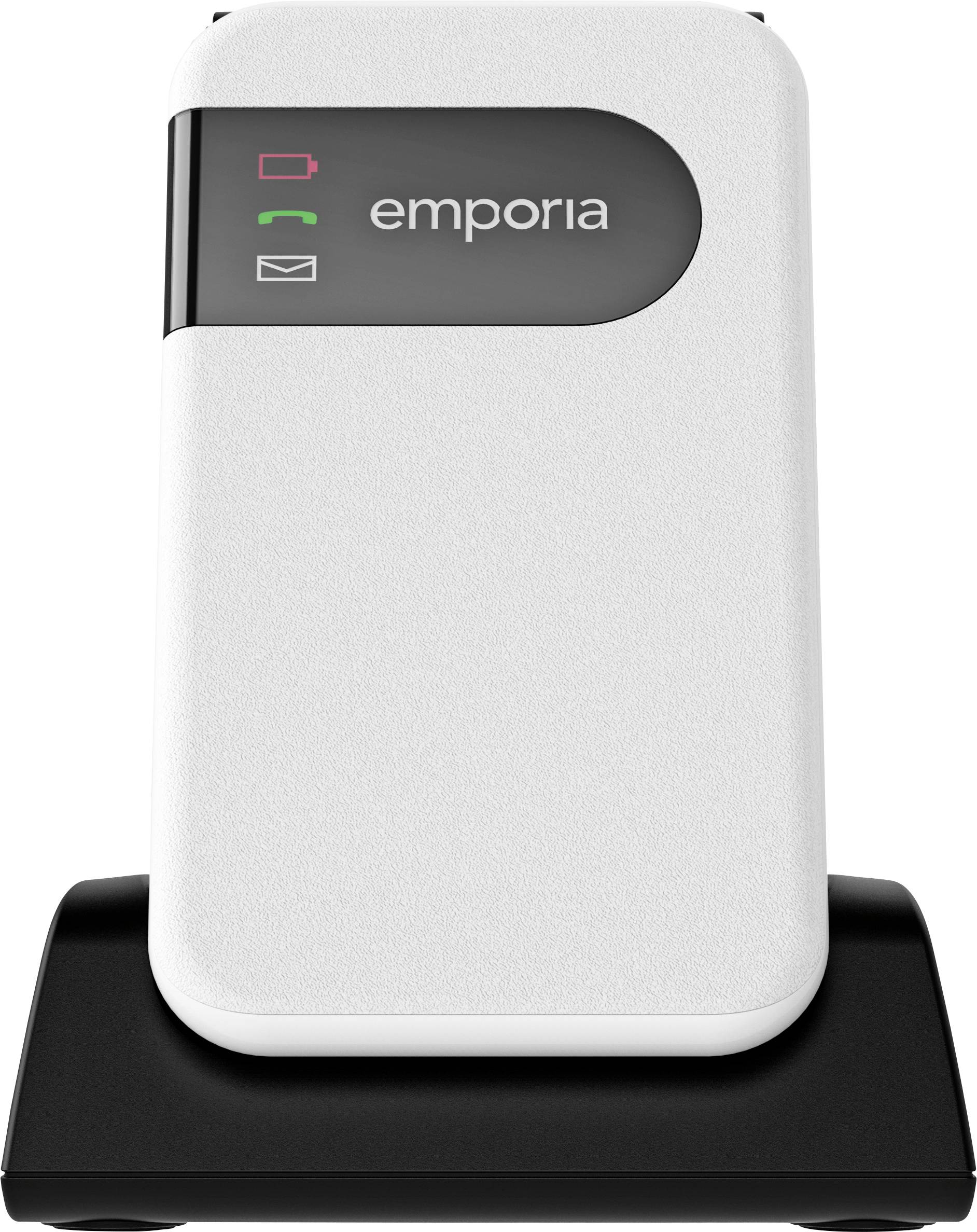 Emporia SIMPLICITYglam Senioren-Klapp-Handy IP54, mit Ladestation, SOS Taste, Spritzwassergeschützt Weiß