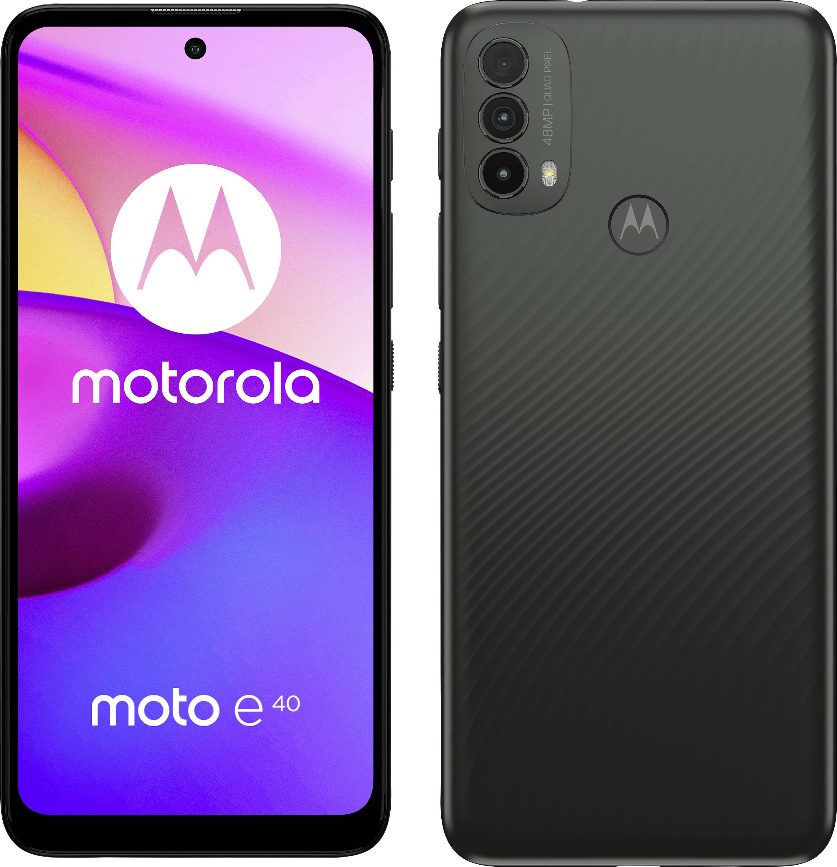 Motorola Moto E40 Smartphone 64GB 16.5cm (6.5 Zoll) Dunkelgrau Android™ 11 Dual-SIM