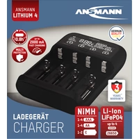 Ansmann Lithium 4 Rundzellen-Ladegerät LiFePO, LiIon, NiCd, NiMH 10340, 10350, 10440, 10500, 10350 Ansmann Lithium 4 Rundzellen-Ladegerät LiFePO, LiIon, NiCd, NiMH 10340, 10350, 10440, 10500, 10350