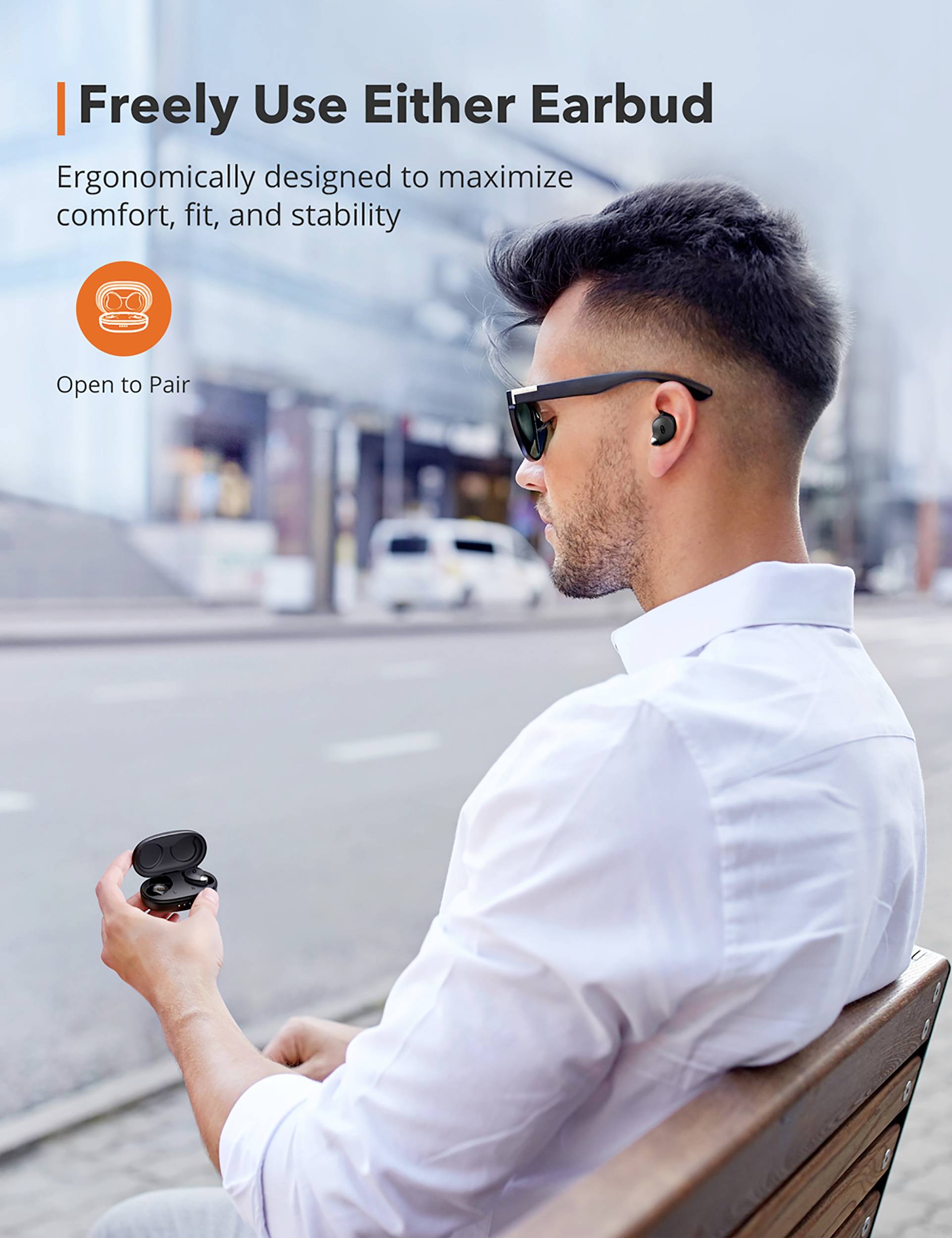 Taotronics SoundLiberty 79 In Ear Kopfhörer Bluetooth® Schwarz Headset, Lautstärkeregelung, Schweißresistent, Touch-Steuerung