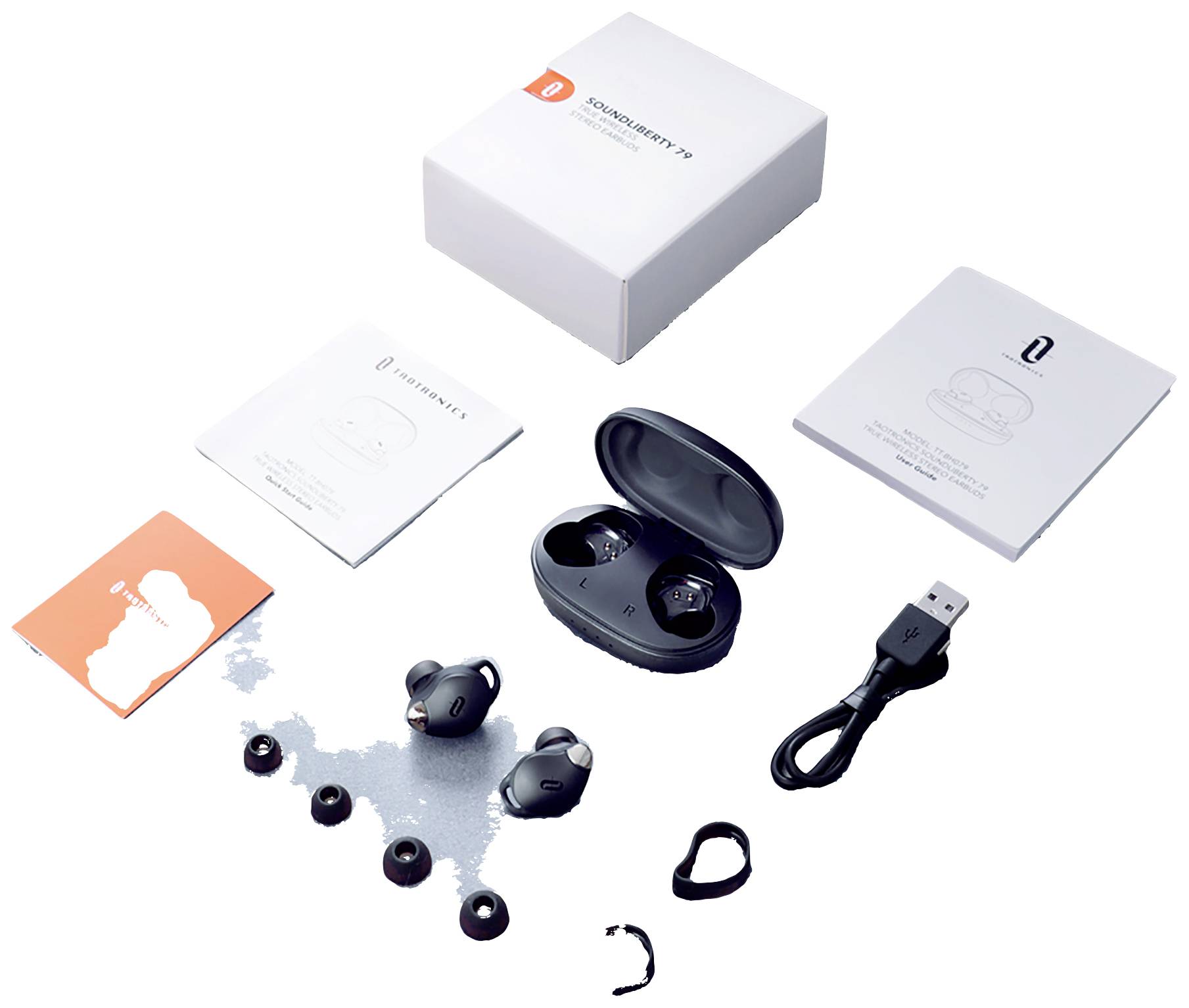 Taotronics SoundLiberty 79 In Ear Kopfhörer Bluetooth® Schwarz Headset, Lautstärkeregelung, Schweißresistent, Touch-Steuerung