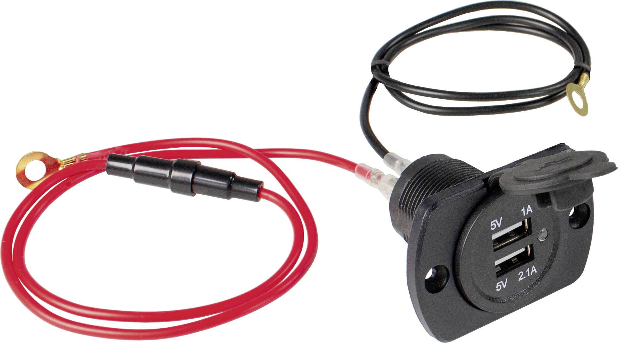 AS Schwabe USB 2fach Einbaudose Caravan, schwarz USB 2fach Einbaudose Caravan, schwarz Belastbarkeit Strom max.=2.1A