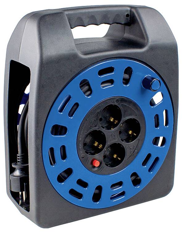 AS Schwabe 16410 Kabeltrommel 10m Schwarz Schutzkontakt-Stecker