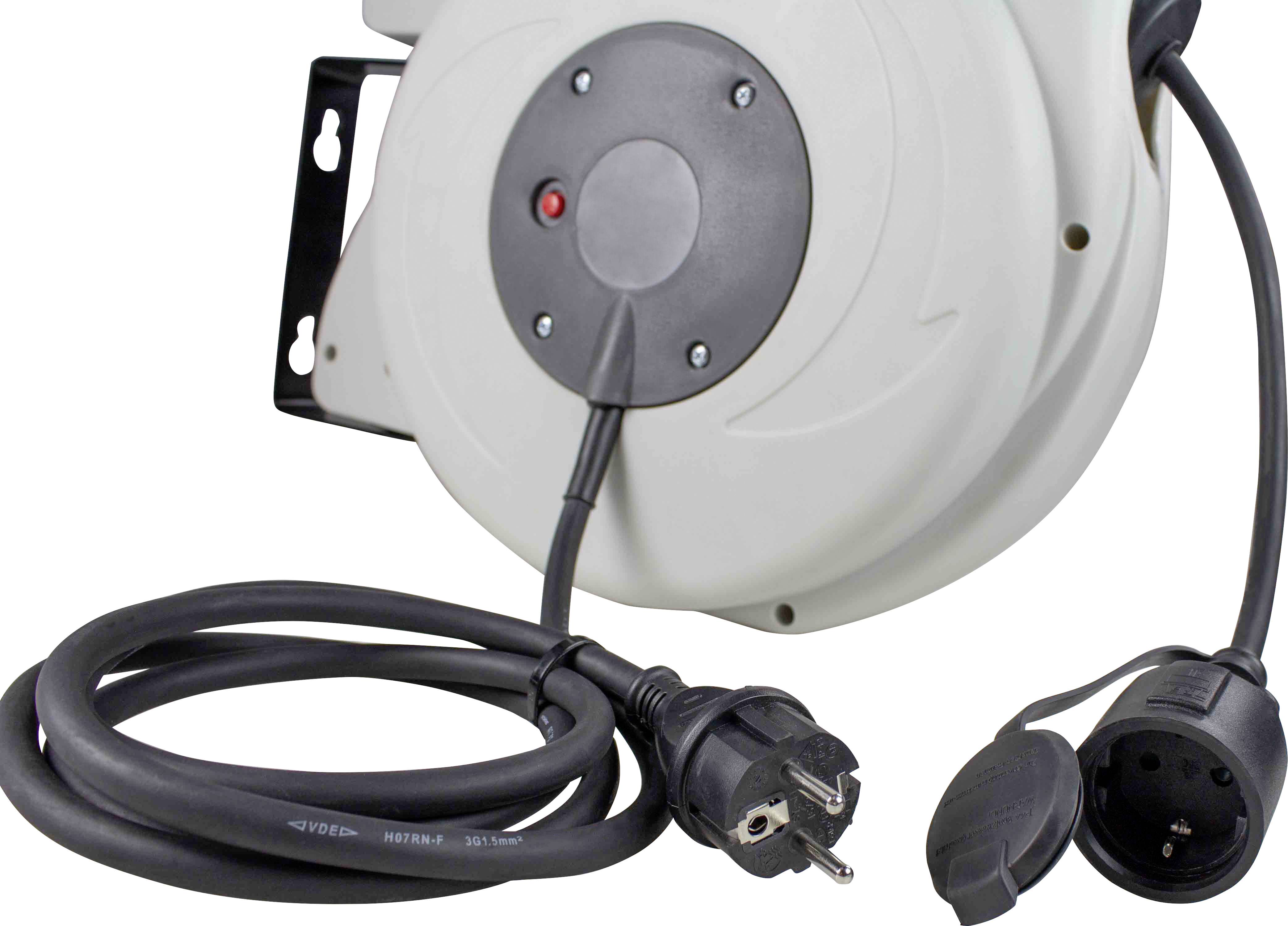 AS Schwabe 12647 Wandkabeltrommel 18 m Schwarz Schutzkontakt-Stecker