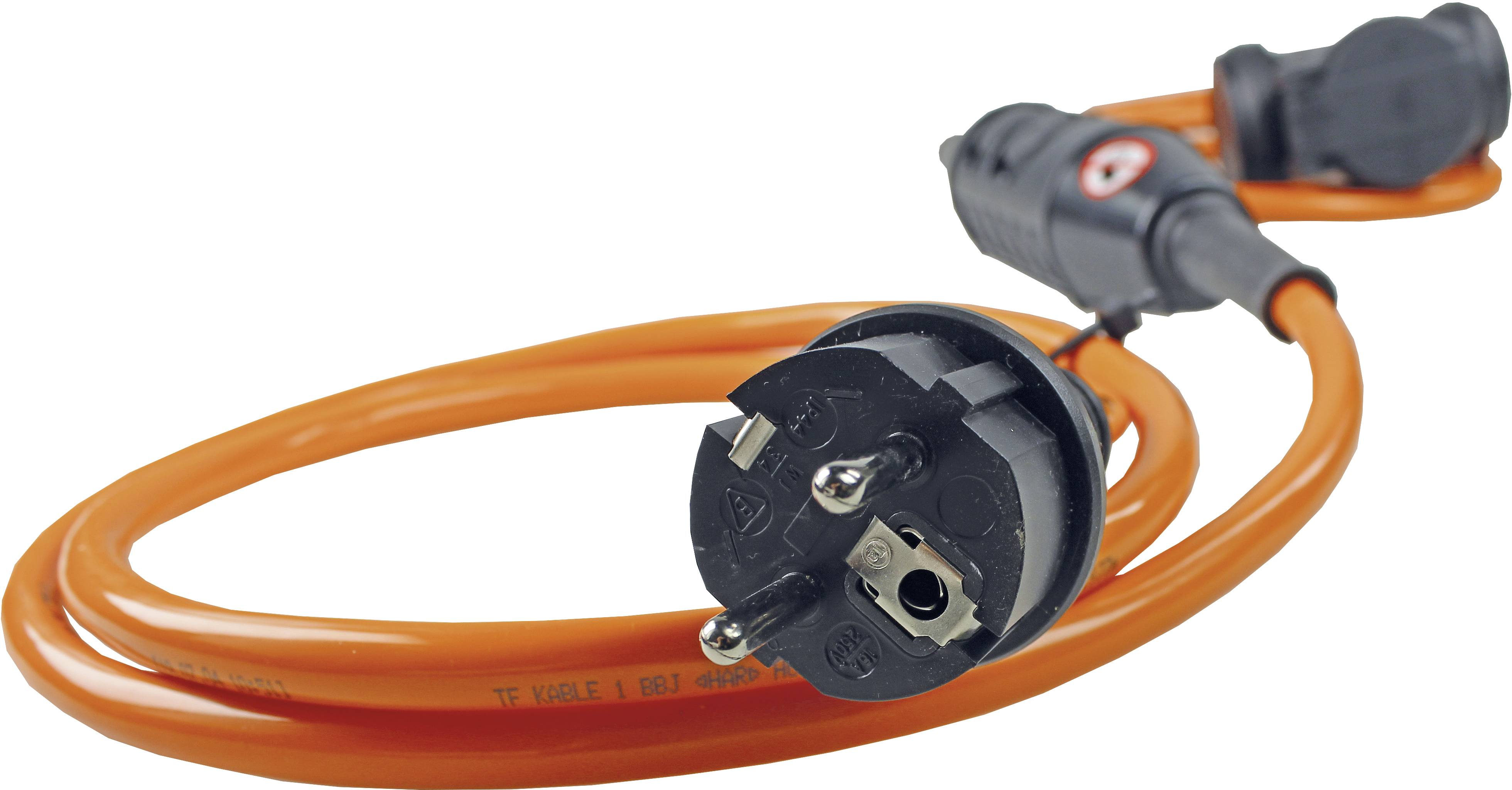 AS Schwabe 45460 Personenschutz-Verlängerungskabel PRCD-S 230V Orange, Schwarz IP44