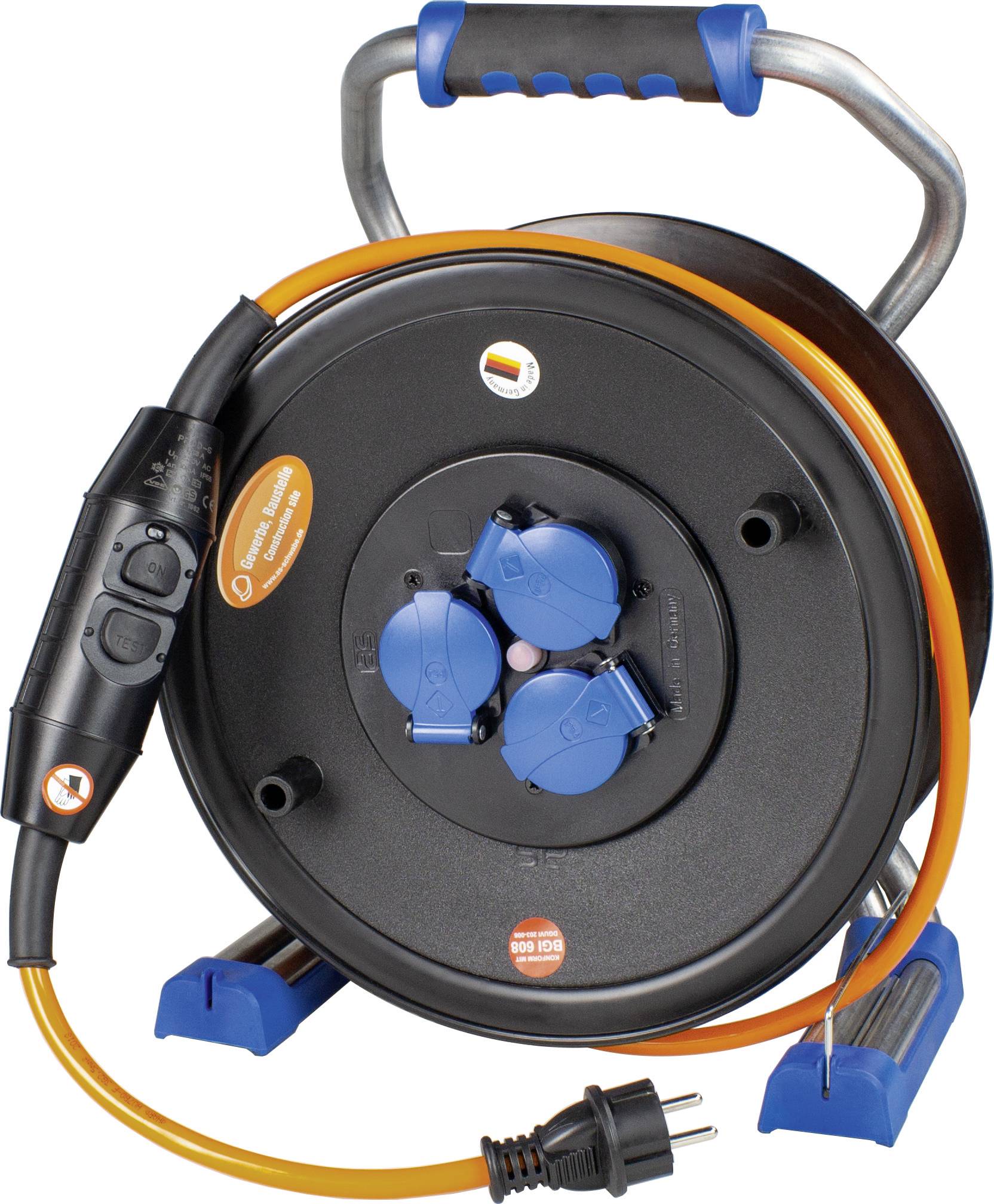 AS Schwabe 23829 Kabeltrommel 40m Orange Schutzkontakt-Stecker