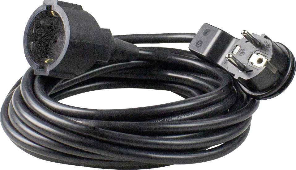 AS Schwabe 50522 Strom Verlängerungskabel Schwarz 5 m H05VV-F 3G 1,5 mm²