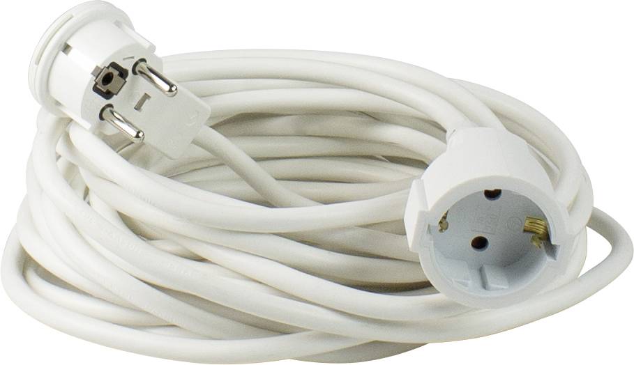 AS Schwabe 51021 Strom Verlängerungskabel Weiß 10 m H05VV-F 3G 1,5 mm²