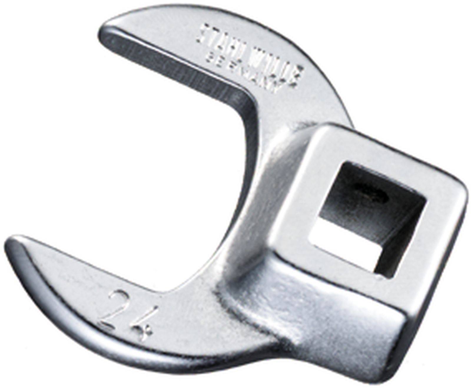 Schraubenschlüsselaufsatz aus Metall, 24 mm Größe, mit quadratischer Aufnahme, geeignet für Rohre und enge Räume.