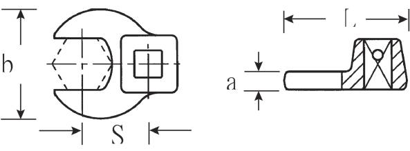Technische Zeichnung mit Beschriftung 'a'. Zeigt Maße und Strukturdetails eines technischen Objekts mit einem rechteckigen Element.