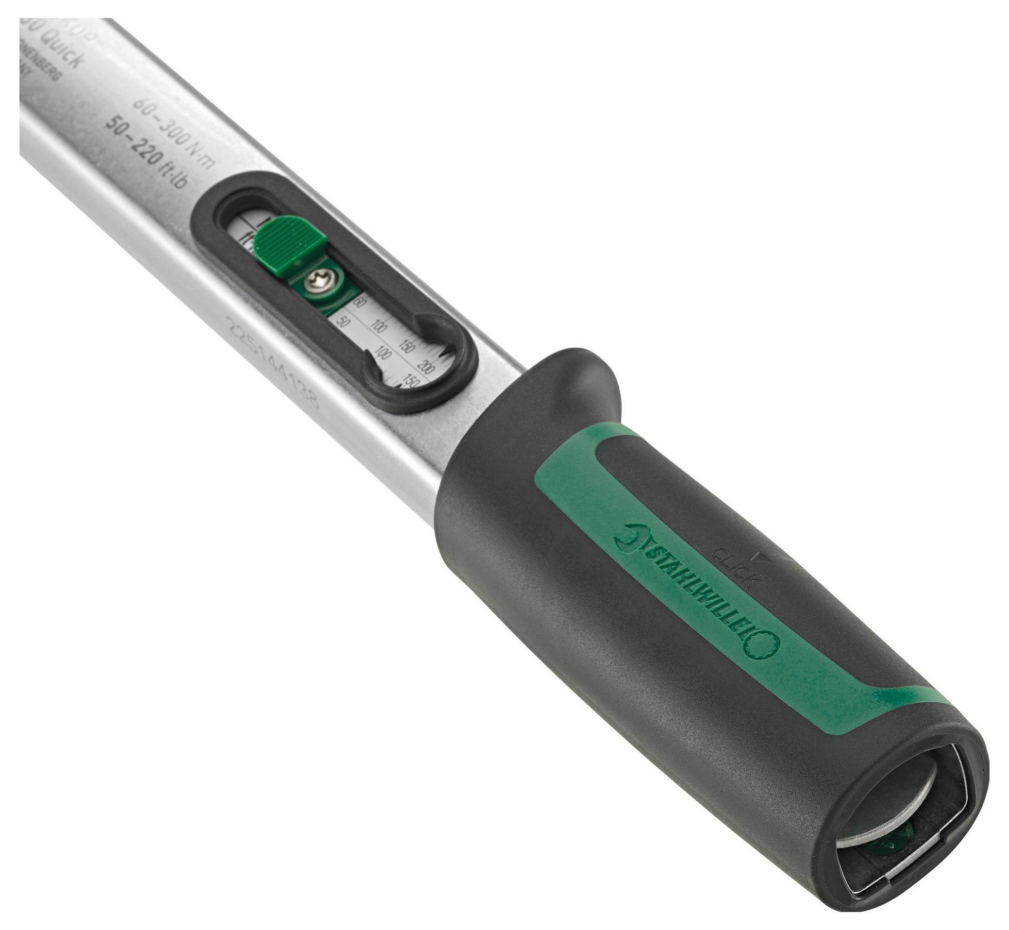 Ein Nahaufnahmebild eines Drehmomentschlüssel-Griffs mit digitalem Display und Einstellrad, mit 