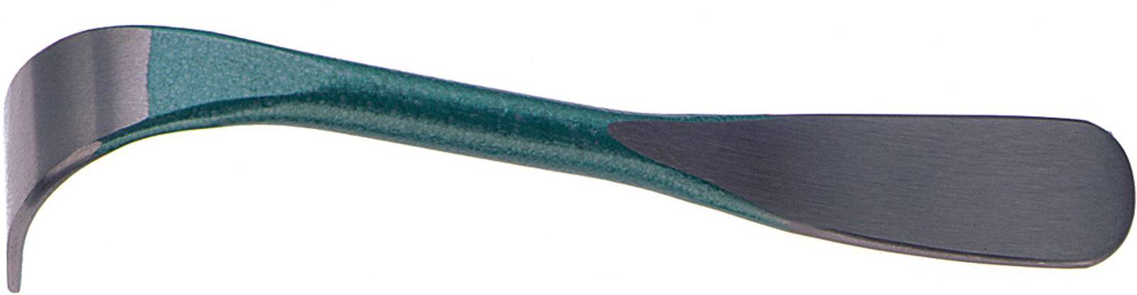 Metallischer Brecheisen mit gebogener Spitze und flacher Klinge, oft in Bau- und Abbrucharbeiten verwendet.