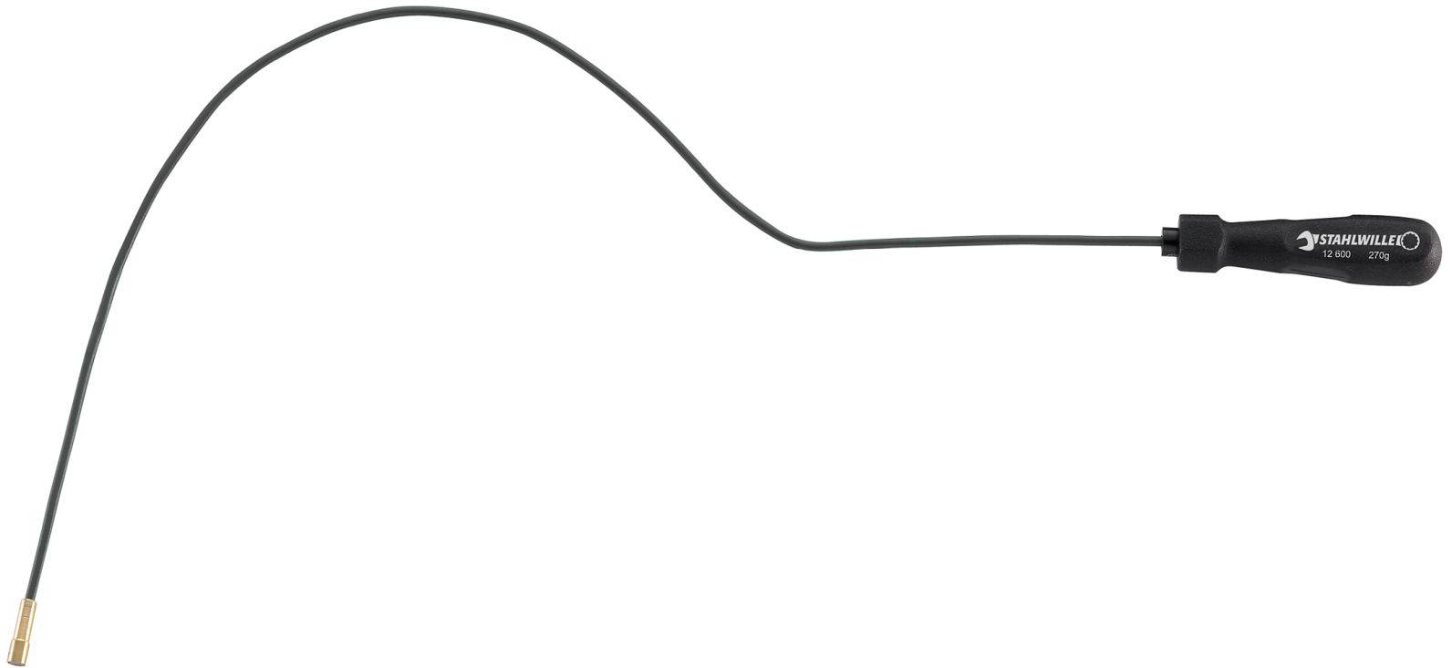 'Konfetti' Bohrer mit langem, flexiblem Schaft und schwarzem Griff auf weißem Hintergrund.