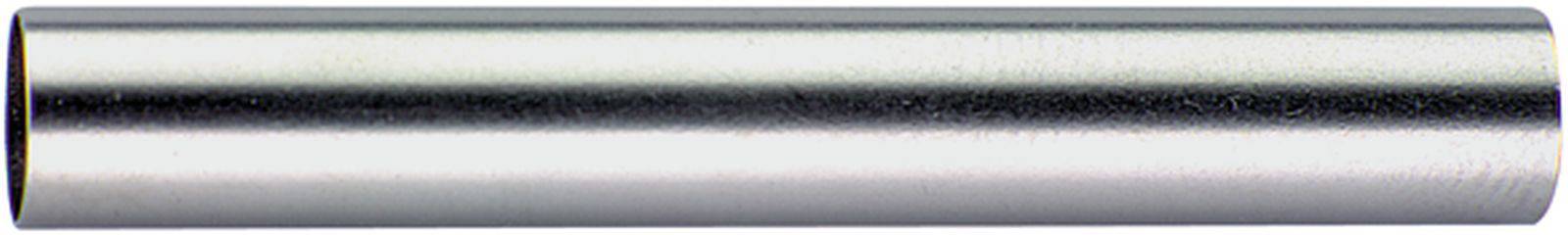 Metallzylinder mit glänzender Oberfläche, horizontale Ausrichtung, neutraler Hintergrund.